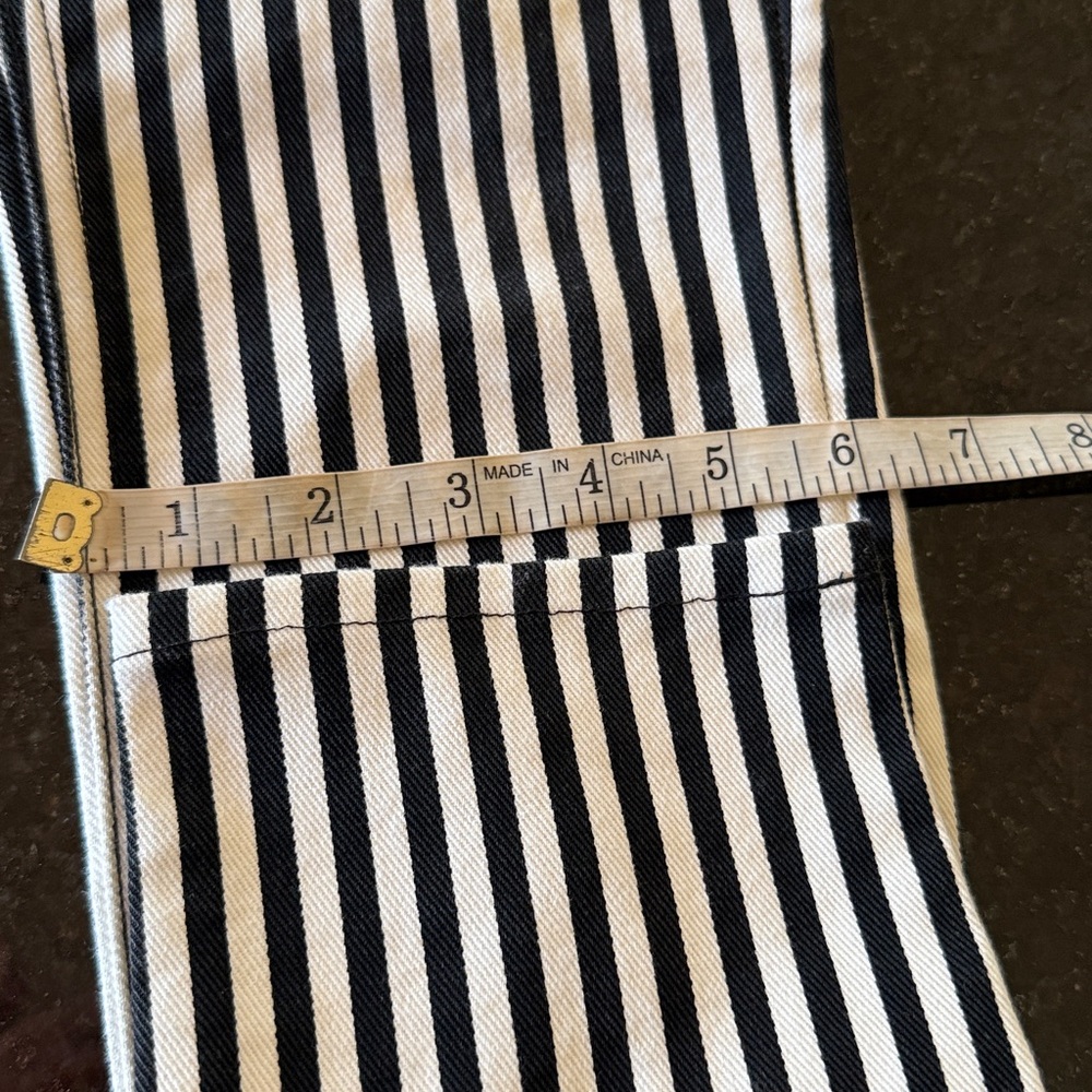Rag & Bone High-Rise Ankle Skinny Jeans in Oba Black/White Stripe Waist 25 - Picture 13 of 13